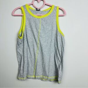 Evereve Gray Tank Sage with Neon Yellow Trim Size Medium